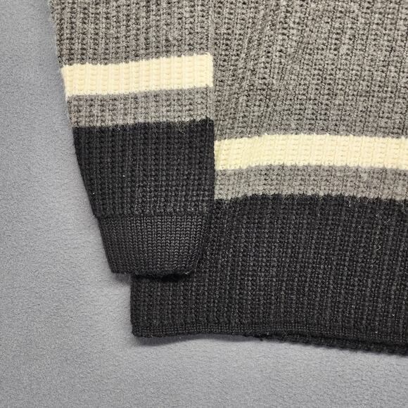 Eddie Bauer Sweater Mens Small EBTEK Wool Blend Grey Black Vintage Hong Kong 90s - Picture 13 of 13